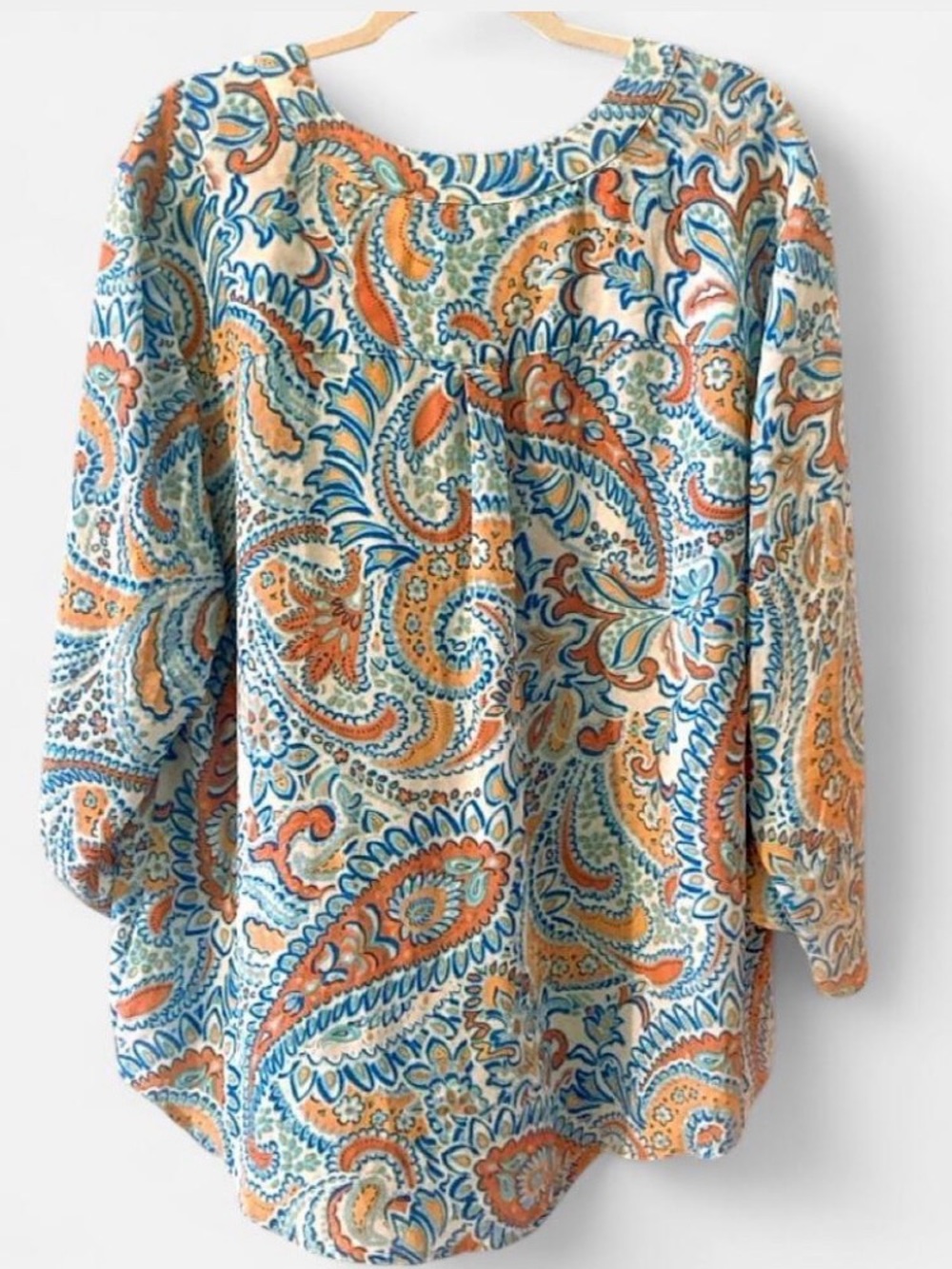 Ruby Rd. Brand Colorful Paisley Button-Front Blouse - Picture 3 of 6
